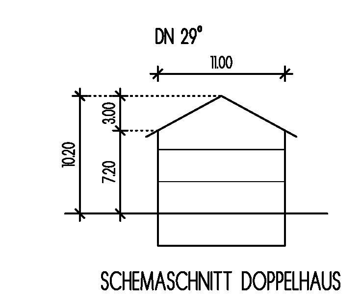Schnitt Doppelhaushälfte