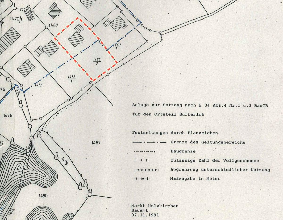 Lageplan gem. Ortsabrundungssatzung